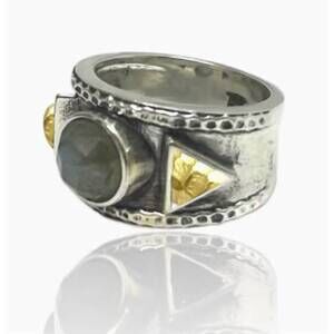 NEW TAT2 DESIGNS women's vintage labradorite & coin band in silver